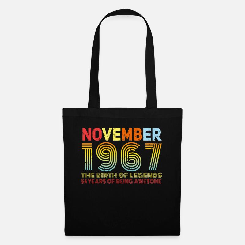 1967 Im November Vintage Geschenk - Stoffbeutel - Schwarz