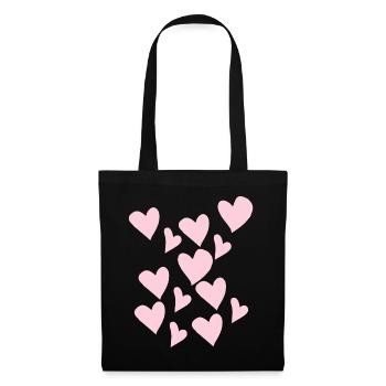 Delicate Pink Hearts - Tote Bag - black - Front