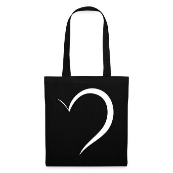 Half White Heart - Tote Bag - black - Front