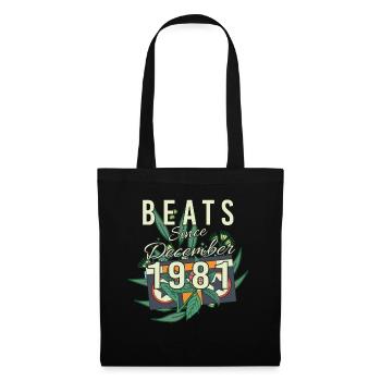 Geschenkidee Retro 1981 Im Dezember - Stoffbeutel - Schwarz - Vorne