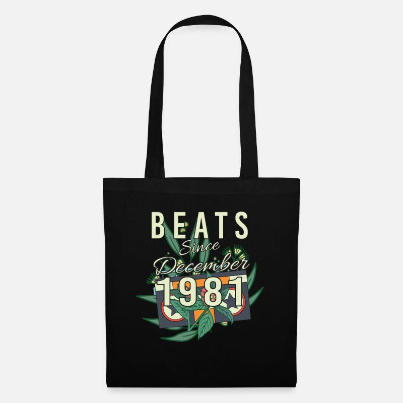 Geschenkidee Retro 1981 Im Dezember - Stoffbeutel - Schwarz