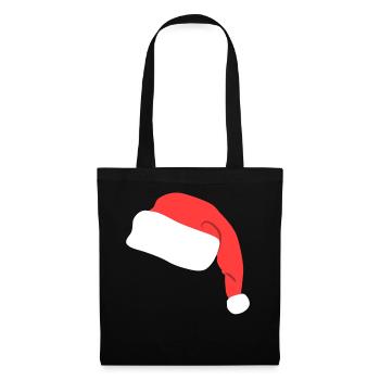 Lustige Nikolaus Mütze - Stoffbeutel - Schwarz - Vorne