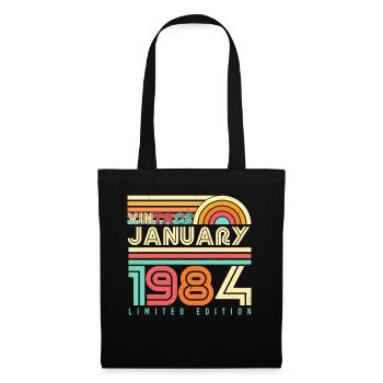 Born January 1984 Vintage - Tote Bag - black - Front
