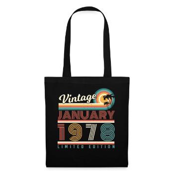 Janvier 1978 Palm Retro - Sac en tissu - noir - Devant