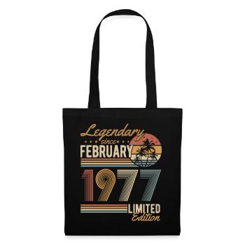 Février 1977 Born Birthday Retro - Sac en tissu - noir - Devant