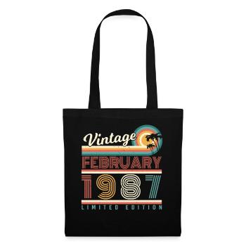 Né en février 1987 Retro - Sac en tissu - noir - Devant
