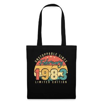 Geboren 1983 Im Februar Retro - Stoffbeutel - Schwarz - Vorne