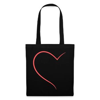 Half Heart Orange Design - Tote Bag - black - Front