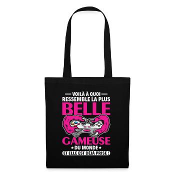 Plus belle gameuse geekette du monde st valentin - Sac en tissu - noir - Devant