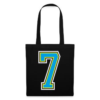 Number number 7 in blue - Tote Bag - black - Front