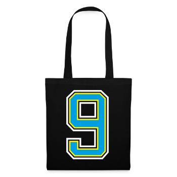 Number 9 Blue design - Tote Bag - black - Front