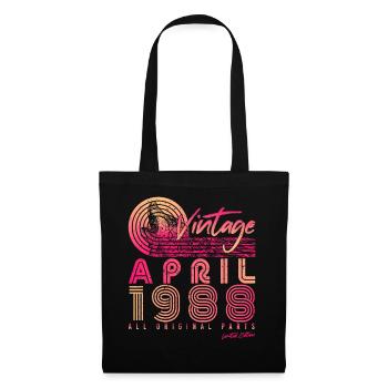 Né en avril 1988 - Sac en tissu - noir - Devant