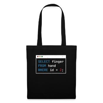 Hacking Code Cybersécurité Selected Finger Hacker - Sac en tissu - noir - Devant