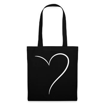 Half White Heart - Tote Bag - black - Front