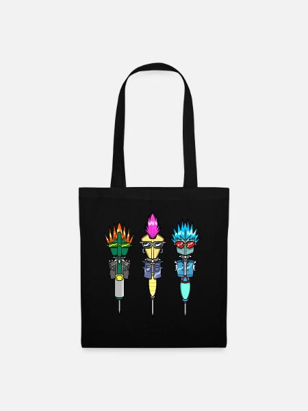 Joueur de fléchettes Fléchettes Flèches Punk Cheveux Fléchettes Fléchettes - Sac en tissu - noir