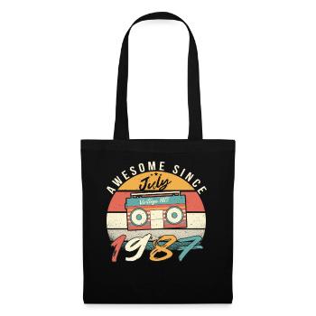 Baujahr 1987 Im Juli - Stoffbeutel - Schwarz - Vorne