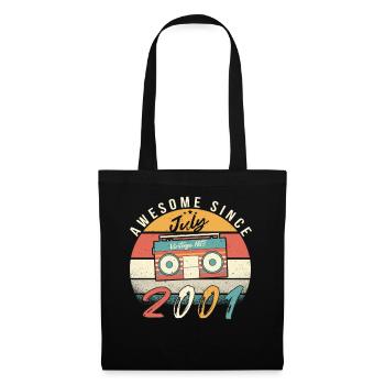 Mois de naissance Juillet 2001 - Sac en tissu - noir - Devant