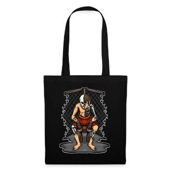 Martial Arts Fighter Sitting Fighter Half Skeleton - Tote Bag - black - Front