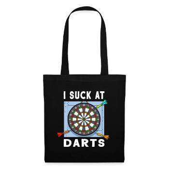 Dart Dartboard Darts Spieler I Suck At Darts - Stoffbeutel - Schwarz - Vorne