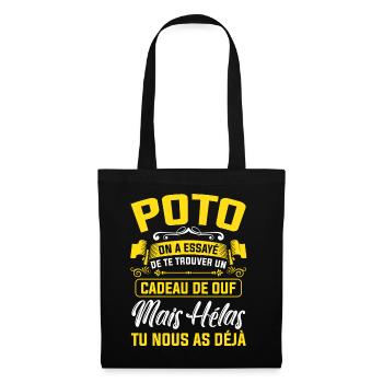 poto cadeau de ouf mais tu nous as déjà amitié - Sac en tissu - noir - Devant