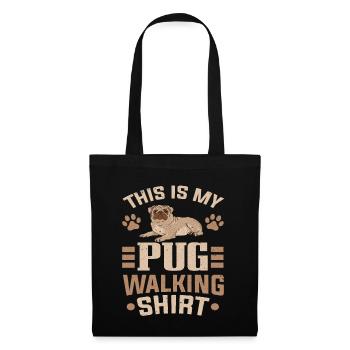 Propriétaire de chien carlin Ceci est ma chemise de promenade de carlin - Sac en tissu - noir - Devant