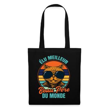 Élu meilleur beau père propriétaire chats - Sac en tissu - noir - Devant