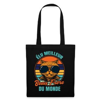 Élu meilleur beau frère propriétaire chats - Sac en tissu - noir - Devant