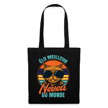 Élu meilleur neveu propriétaire chats - Sac en tissu - noir - Devant