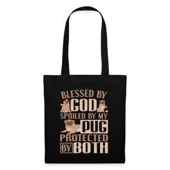 Propriétaire de chien carlin béni par Dieu gâté par mon carlin - Sac en tissu - noir - Devant