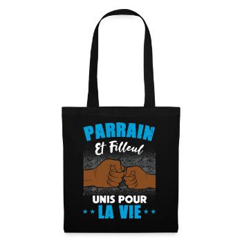 Demande parrain et filleul unis pour la vie humour - Sac en tissu - noir - Devant