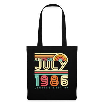 Baujahr 1986 Im Juli - Stoffbeutel - Schwarz - Vorne