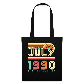 Geboren Juli 1990 - Stoffbeutel - Schwarz - Vorne