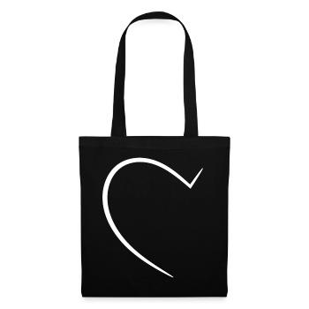 Half White Heart - Tote Bag - black - Front