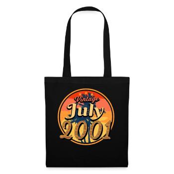 Mois de naissance Juillet 2001 - Sac en tissu - noir - Devant
