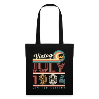 Né en 1984 en juillet - Sac en tissu - noir - Devant