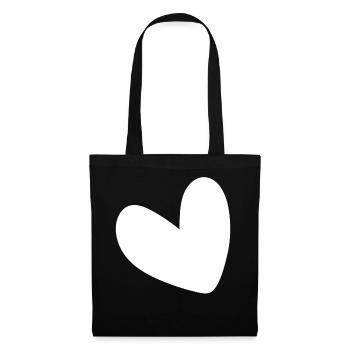 Simple White Heart - Tote Bag - black - Front