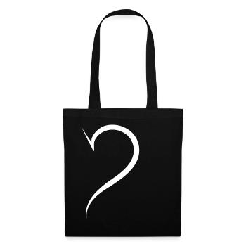 Cool Half Heart Blanc - Sac en tissu - noir - Devant