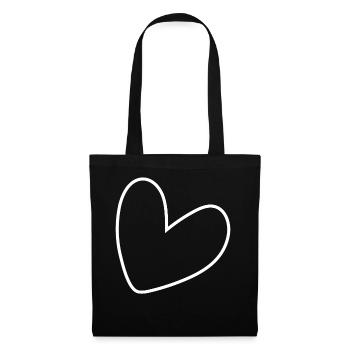 Simple White Heart - Tote Bag - black - Front