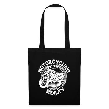 Motorcycling is my escape from reality - Biker - Stoffbeutel - Schwarz - Vorne