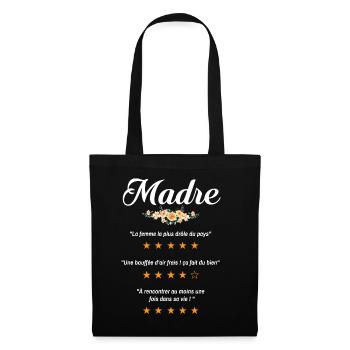 maman citation fleurs critique film drôle madre - Sac en tissu - noir - Devant