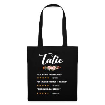 tatie citation fleurs critique film tante tantine - Sac en tissu - noir - Devant