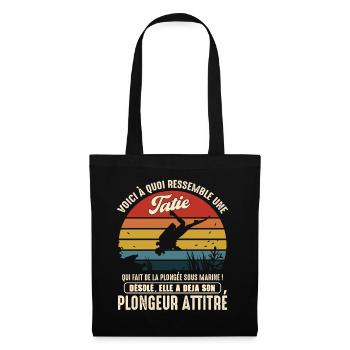 tatie pratiquante plongée sous marine plongeur - Sac en tissu - noir - Devant