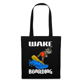 Wakeboarder Skeleton sur le wakeboard - Sac en tissu - noir - Devant