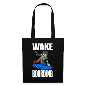 Wakeboarder Skeleton sur le wakeboard - Sac en tissu - noir - Devant