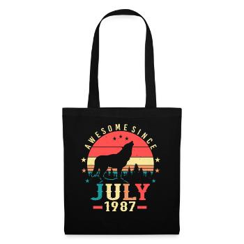 Geburtstagsgruss Für Juli 1987 - Stoffbeutel - Schwarz - Vorne