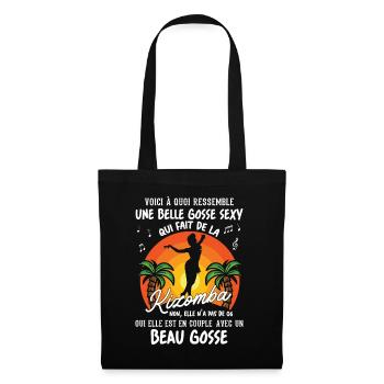 belle gosse danseuse kizomba sexy couple BG amour - Sac en tissu - noir - Devant