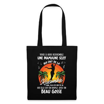mamoune danseuse kizomba sexy couple BG amour - Sac en tissu - noir - Devant