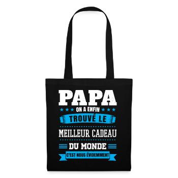 papa meilleur cadeau du monde c'est nous humour - Sac en tissu - noir - Devant
