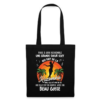 grande soeur danseuse kizomba sexy couple BG amour - Sac en tissu - noir - Devant
