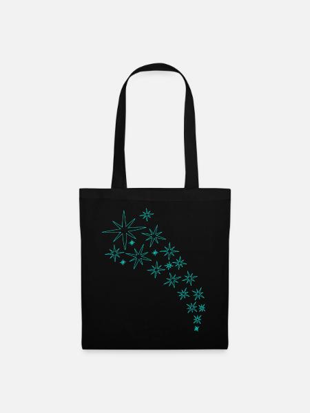 Sterne Mintgrünes Design - Stoffbeutel - Schwarz